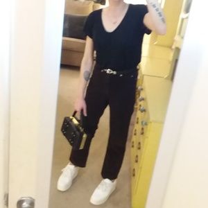 Cambio Brown Hi Waist Couduroy Ankle Jeans